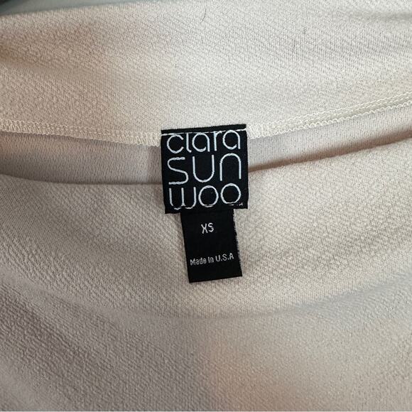 Clara Sunwoo Boat Neck Side Ruched Sweater Top NEW XS Bone - Picture 3 of 7